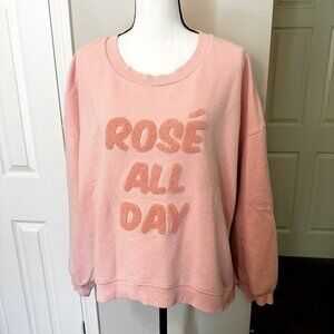 Rose blush sweater - "Rosé all day" - Size XXL